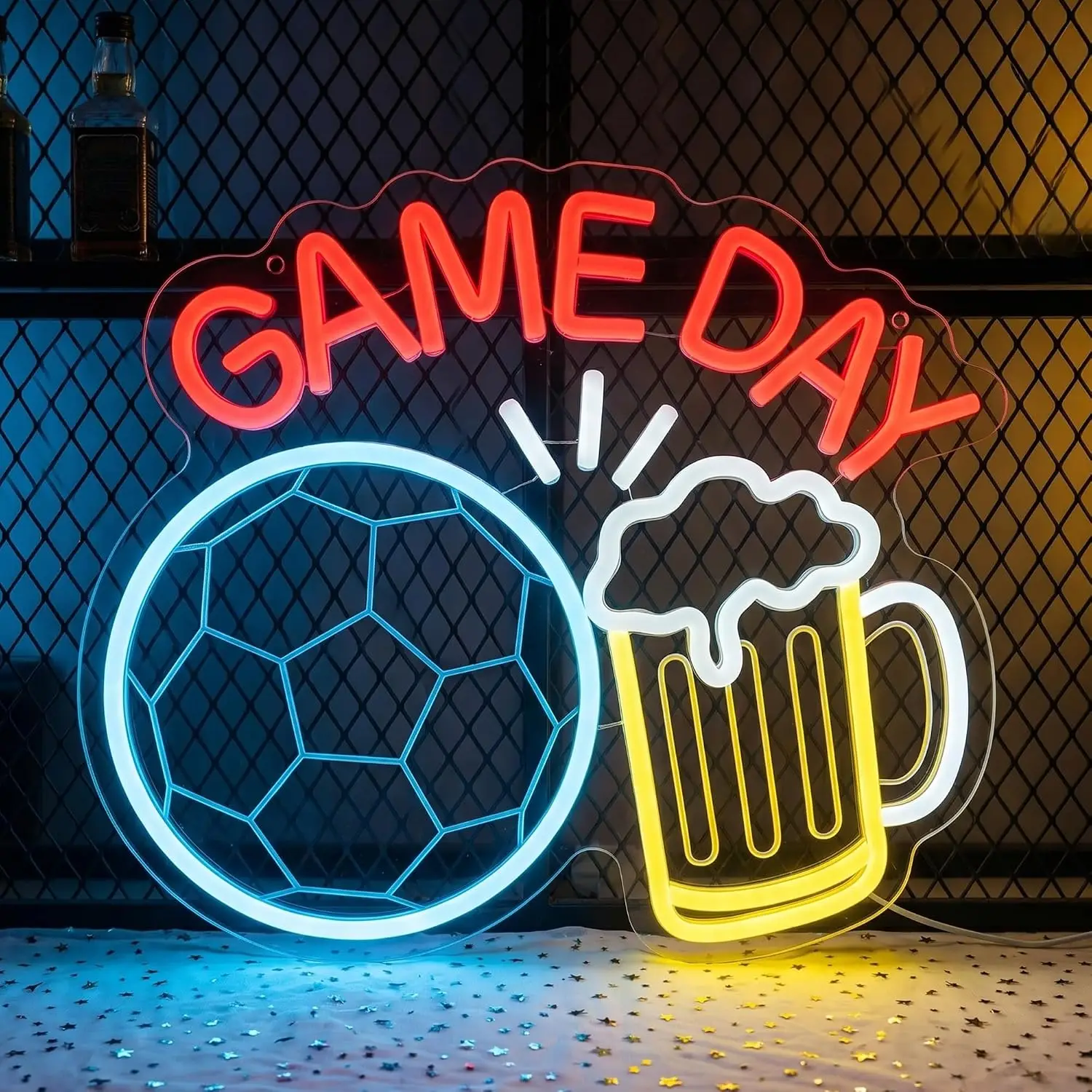 Home Gym Neon Sign - LEDネオンサイン、サッカーネオンライト、USB電源、壁掛け式、スポーツバー、ジム、寝室、男性の趣味の部屋、パーティー、家庭用装飾、ナイトライト。