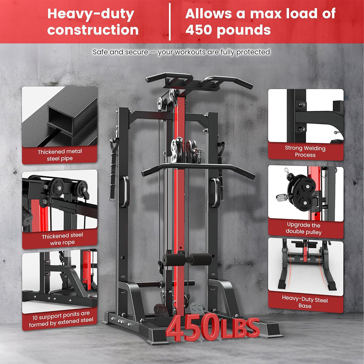 Poobooホームジムマシン - ハイ/ロープーリーシステム - All In One Gym Home Equipment のレビューと価格