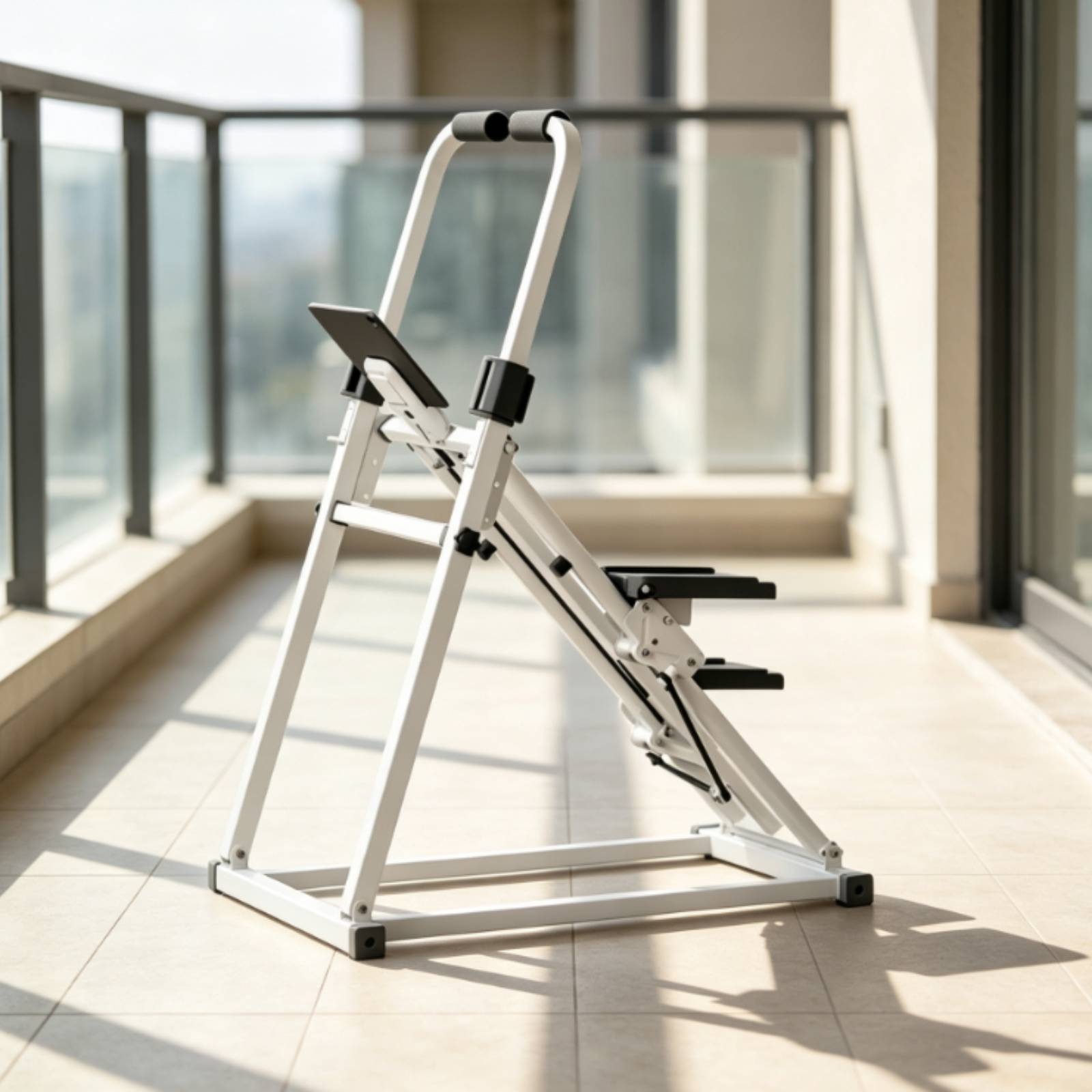 コンソール付きの省スペース型ステップマシン。ハンドルバー付き - Home Gym Portable のレビューと価格