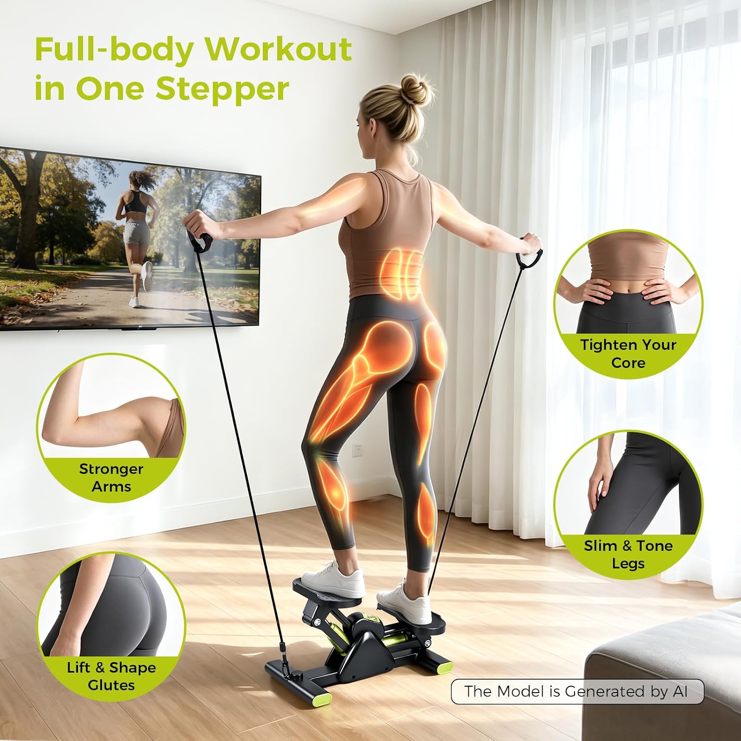 低負荷で体を動かせる油圧式ロッキングステッパー。左右に揺れる - Leg Home Gym Workout のレビューと価格
