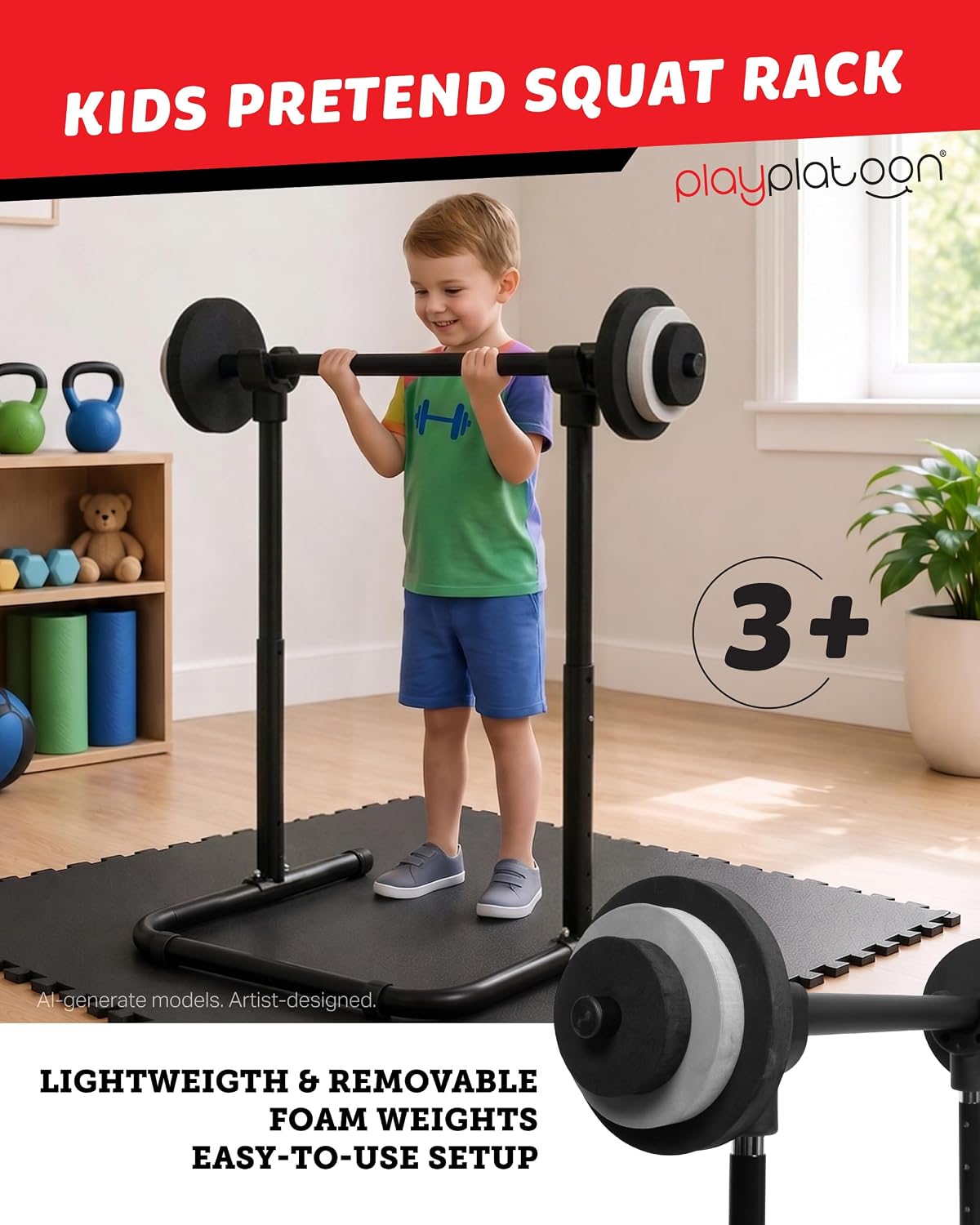 家庭用キッズジム器具、ウェイトベンチセットまたはスクワットラ - Home Gym Equipment Set のレビューと価格