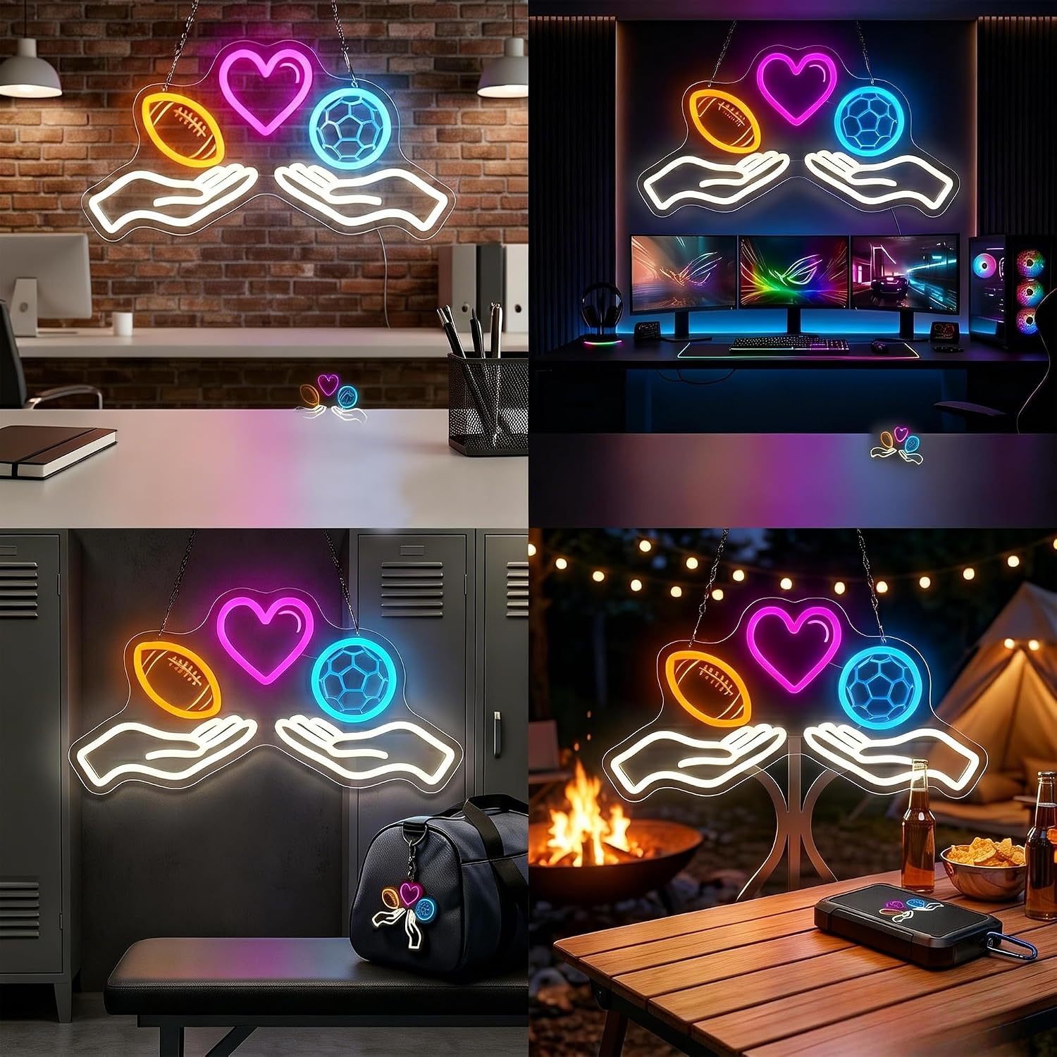 LEDネオンサイン、サッカーをテーマにしたネオンライト、US - Home Gym Neon Sign のレビューと価格